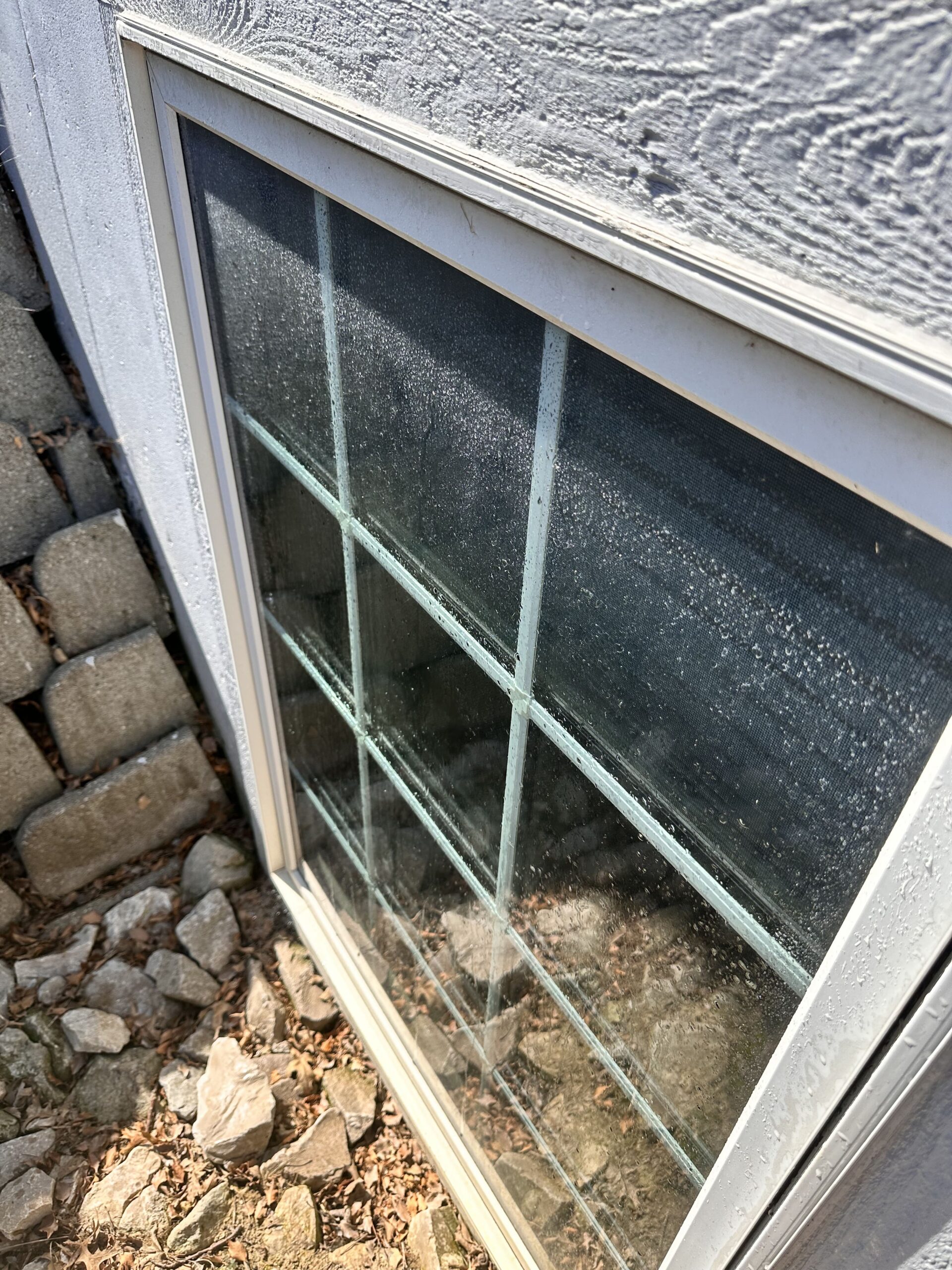 Concrete surface before professional concrete cleaning by Limitless Exterior Cleaning